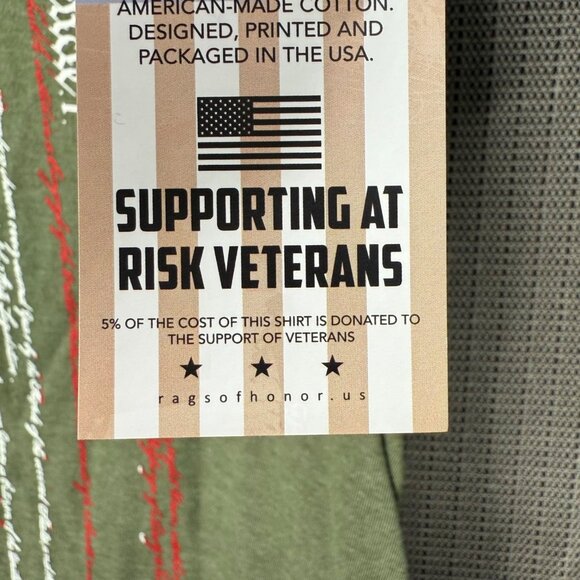 Rags Of Honor Unisex Size M Green 1776 Flag Graphic T-Shirt Supporting Veterans - Picture 4 of 8